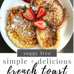 white plate with french toast and strawberries PIN